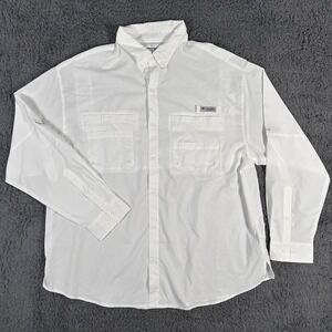 Columbia Shirt Mens XXL‎ White Tamiami II Roll Sleeve Fishing Outdoors